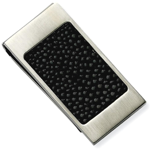 IceCarats Stainless Steel Brushed Black Stingray Money Clip Men