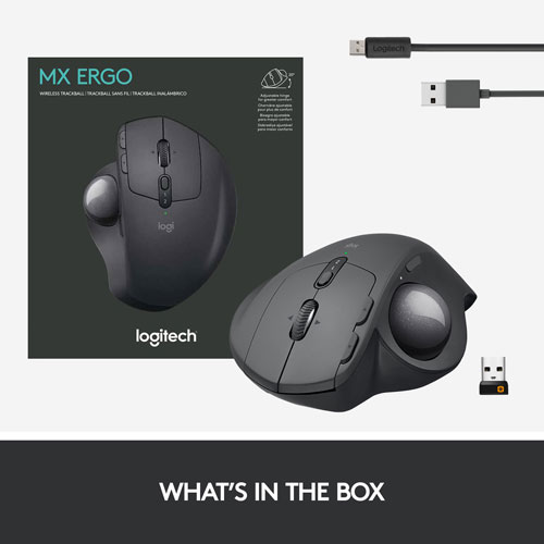Logitech MX ERGO Plus Wireless Laser Trackball Mouse - Black