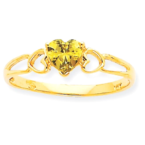 IceCarats 10k Yellow Gold Green Peridot Birthstone Band Ring Size 6.00 Stone August Style