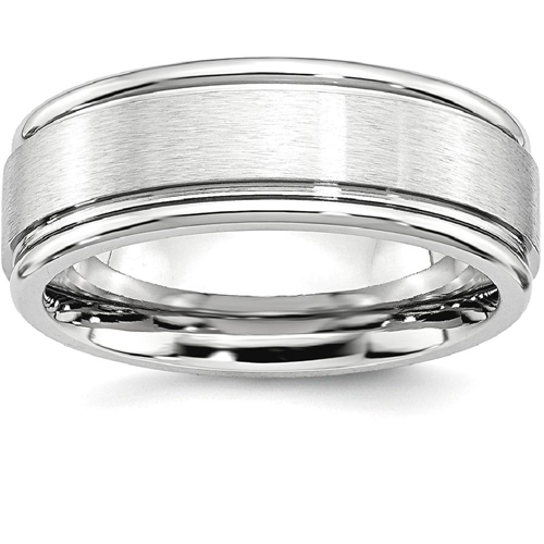 IceCarats Cobalt Ridged Edge 8mm Wedding Ring Band Size 9.00 Classic Flat Wedge