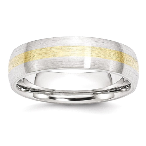 IceCarats Cobalt 14k Gold Inlay 6mm Wedding Ring Band Size 10.00 Preciou Metal