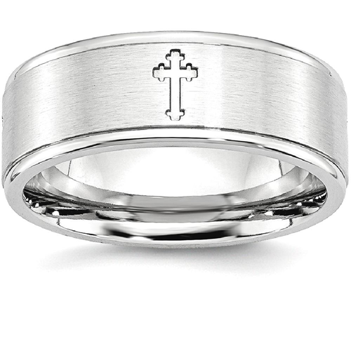 IceCarats Cobalt Ridged Edge 8mm Wedding Ring Band Size 11.50 Designed Religious