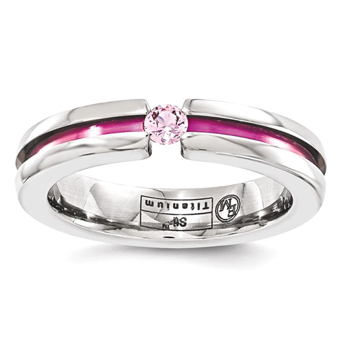 IceCarats Edward Mirell Titanium Pink Sapphire Anodized Grooved 4mm Wedding Ring Band Size 9.00 Stone Gemstone