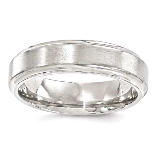 IceCarats Edward Mirell Titanium Brushed Beveled 6mm Wedding Ring Band Size 8.50 Men Classic Edge