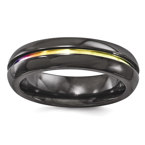 IceCarats Edward Mirell Black Titanium Anodized 6mm Wedding Ring Band Size 11.00 Classic Domed Fancy