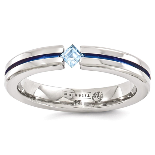 IceCarats Edward Mirell Titanium Blue Topaz Anodized 4mm Wedding Ring Band Size 11.00 Stone Gemstone