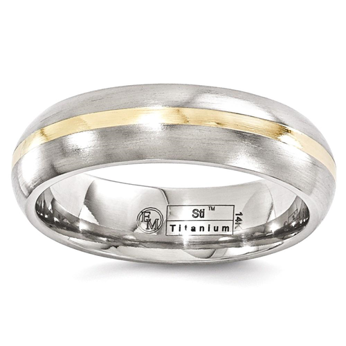 Edward Mirell Black Ti and 14K Domed 6mm Band