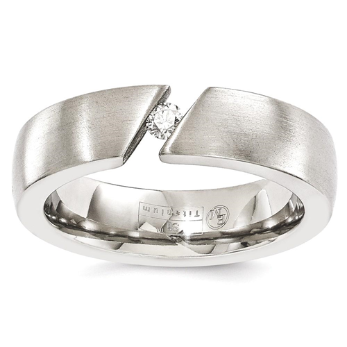 IceCarats Edward Mirell Titanium Brushed .10ct Diamond 6mm Wedding Ring Band Size 8.50 Men