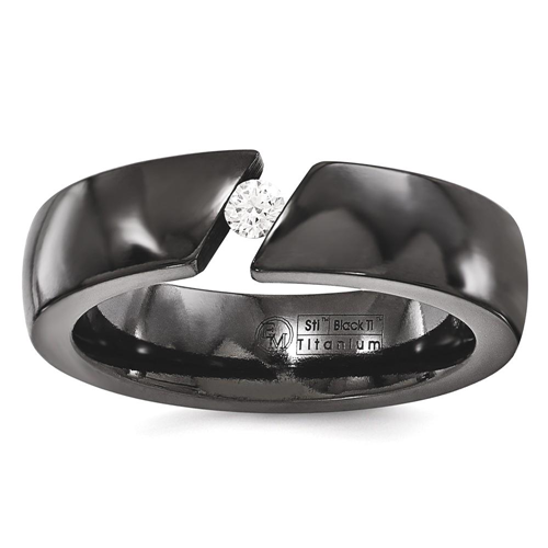 IceCarats Edward Mirell Black Titanium .10ct Diamond 6mm Wedding Ring Band Size 10.00 Men