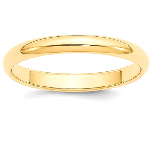 IceCarats 14k Yellow Gold 3mm Half Round Wedding Ring Band Size 7.50 Classic Domed