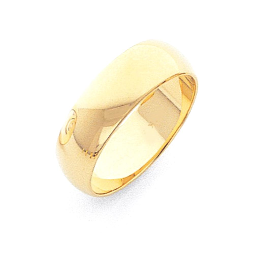 IceCarats 14k Yellow Gold 6mm Ltw Half Round Wedding Ring Band Size 10 Classic