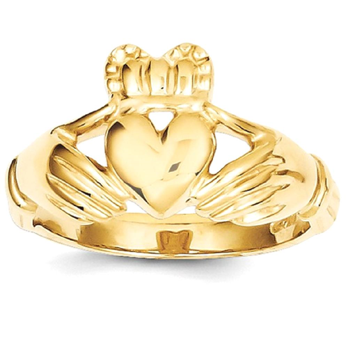IceCarats 14k Yellow Gold Mens Claddaugh Band Ring Size 8.75 Claddagh Celtic Men