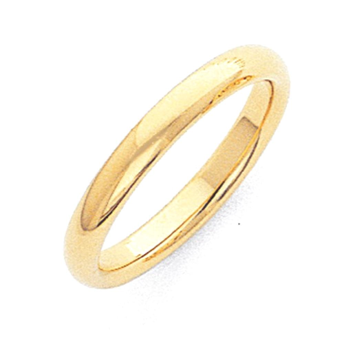 IceCarats 14k Yellow Gold 3mm Ltw Comfort Fit Wedding Ring Band Size 10 Classic Comt