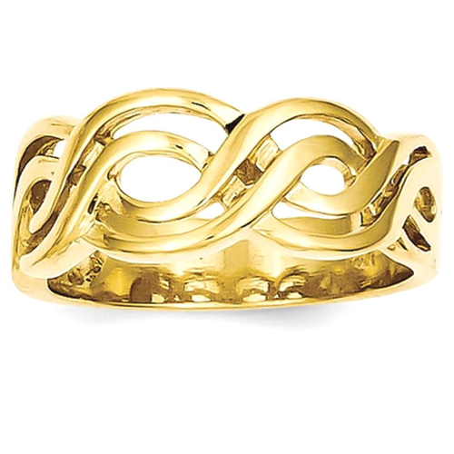 IceCarats 14k Yellow Gold Infinity Band Ring Size 7.00