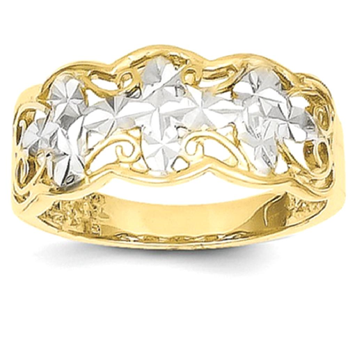 IceCarats 14k Yellow Gold Wave Band Ring Size 6.00