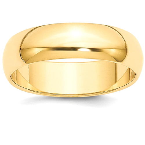 IceCarats 14k Yellow Gold 6mm Half Round Wedding Ring Band Size 8.50 Classic Domed