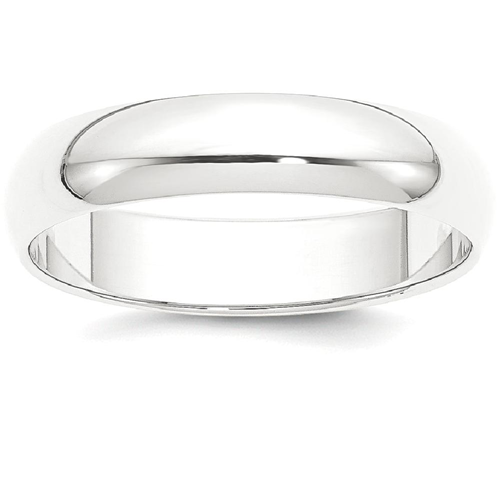IceCarats Platinum 5mm Half Round Featherweight Wedding Ring Band Size 10.50 Classic Domed