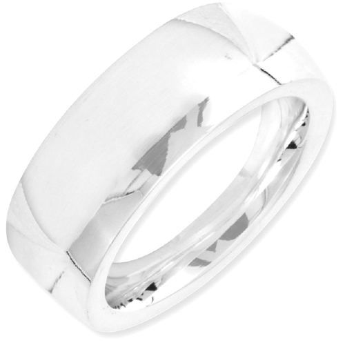 IceCarats 925 Sterling Silver 7mm Comfort Fit Wedding Ring Band Size 7.00 Classic Domed Flat Comt