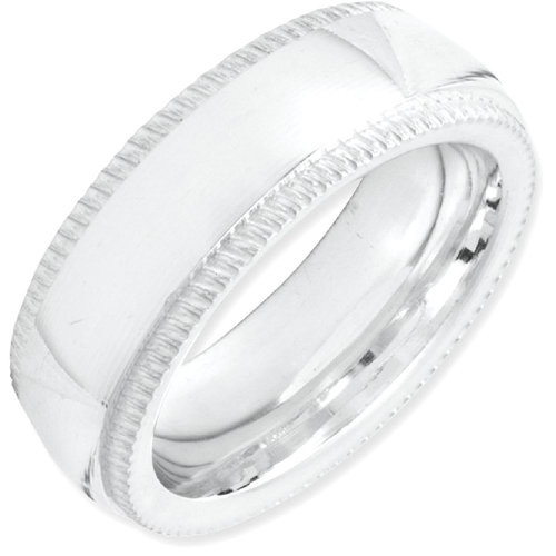IceCarats 925 Sterling Silver 6mm Milgrain Comfort Fit Wedding Ring Band Size 12.00 Classic Half Round Comt