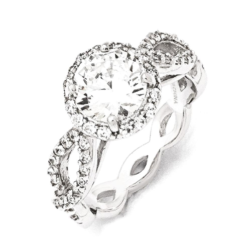 IceCarats 925 Sterling Silver Cubic Zirconia Cz Round Twisted Band Ring Size 6.00