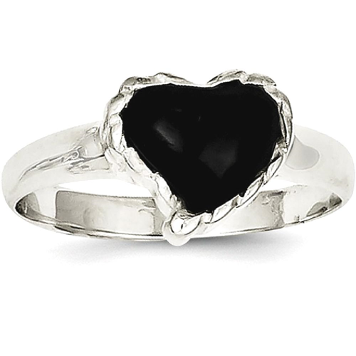 black onyx heart ring