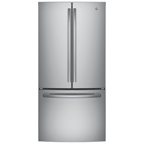 GE 33" Counter-Depth French Door Refrigerator with LED Lighting - Stainless Steel