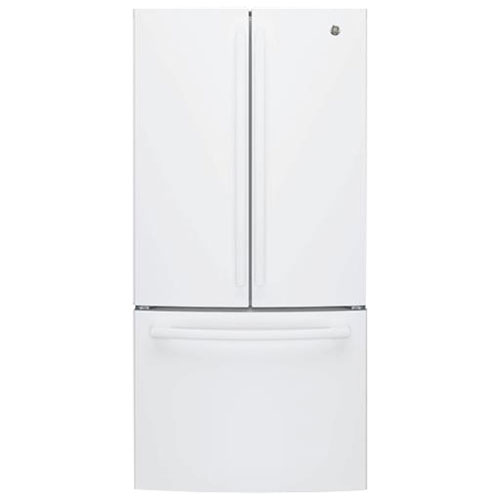 GE 33" 18.6 Cu. Ft. Counter-Depth French Door Refrigerator with LED Lighting - White