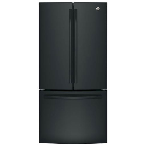 GE 33" 18.6 Cu. Ft. Counter-Depth French Door Refrigerator with LED Lighting - Black