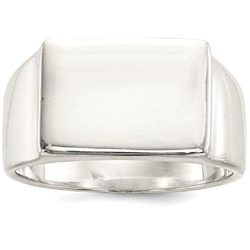 IceCarats 925 Sterling Silver 12x17mm Closed Back Signet Band Ring Size 10.00 Men
