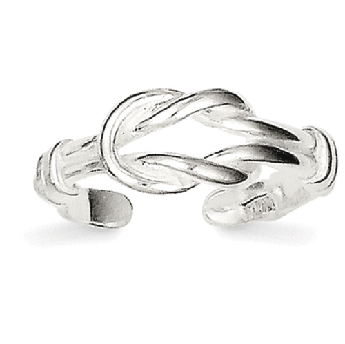 IceCarats 925 Sterling Silver Love Knot Adjustable Cute Toe Ring Set For Women