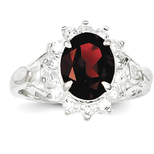 IceCarats 925 Sterling Silver Red Garnet Cubic Zirconia Cz Band Ring Size 7.00 Stone Gemstone