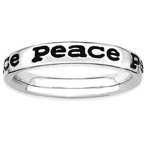 IceCarats 925 Sterling Silver Enameled Peace Band Ring Size 7.00 Stackable