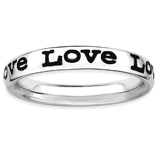 IceCarats 925 Sterling Silver Enameled Love Band Ring Size 6.00 Stackable