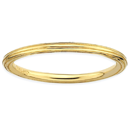 IceCarats 925 Sterling Silver Gold Plated Step Down Band Ring Size 6.00 Stackable Fancy