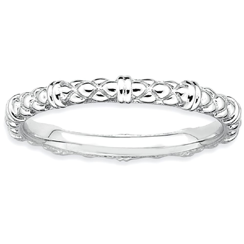 IceCarats 925 Sterling Silver Cable Band Ring Size 7.00 Stackable Fancy