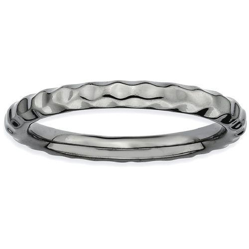 IceCarats – anneau à 925 anneaux martelés en argent sterling plaqué noir, taille 9.00, empilable, texturé