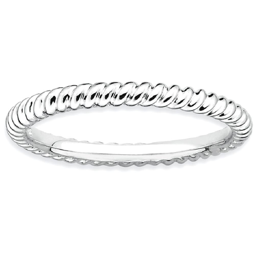 IceCarats 925 Sterling Silver Twisted Band Ring Size 8.00 Stackable Fancy