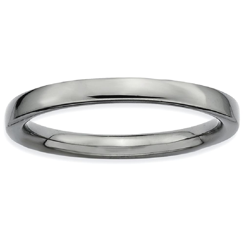IceCarats 925 Sterling Silver Black Plated Band Ring Size 7.00 Stackable Smooth