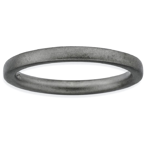 IceCarats 925 Sterling Silver Black Plated Band Ring Size 5.00 Stackable Smooth