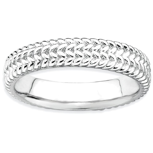 IceCarats 925 Sterling Silver Band Ring Size 9.00 Stackable Fancy