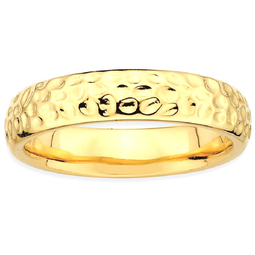 IceCarats 925 Sterling Silver Gold Plated Band Ring Size 6.00 Stackable Fancy