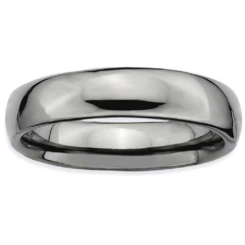 IceCarats 925 Sterling Silver Black Plated Band Ring Size 9.00 Stackable Smooth
