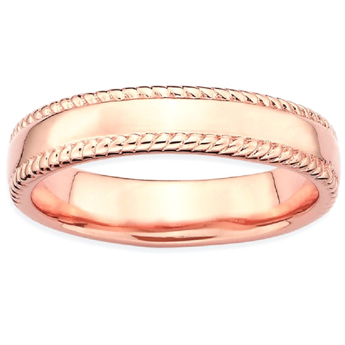 IceCarats 925 Sterling Silver Pink Plated Band Ring Size 7.00 Stackable Fancy
