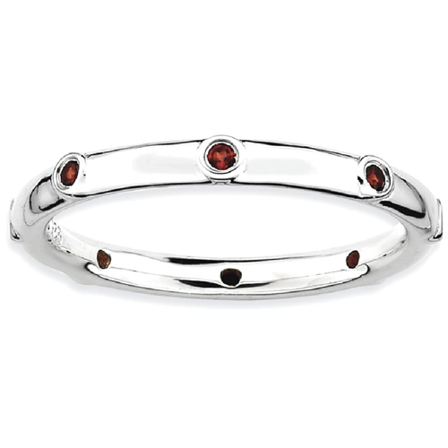 IceCarats 925 Sterling Silver Red Garnet Band Ring Size 6.00 Stone Stackable Gemstone Birthstone January
