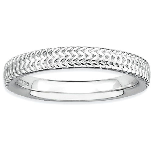 IceCarats 925 Sterling Silver Band Ring Size 7.00 Stackable Fancy