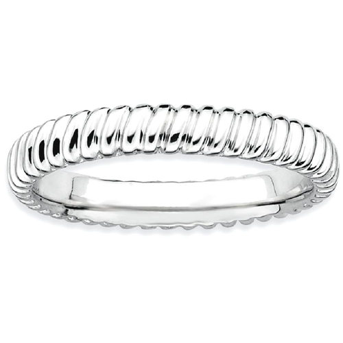 IceCarats 925 Sterling Silver Band Ring Size 10.00 Stackable Fancy