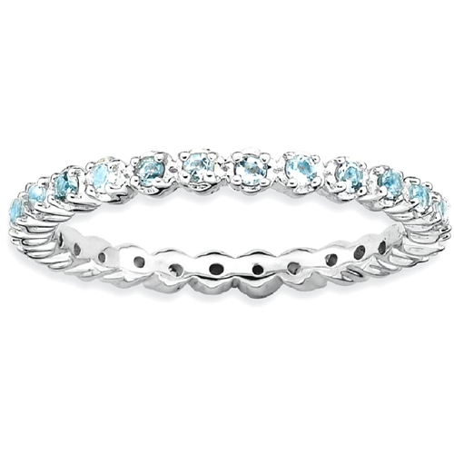 IceCarats 925 Sterling Silver Blue Aquamarine Band Ring Size 10.00 Stackable Gemstone Birthstone March
