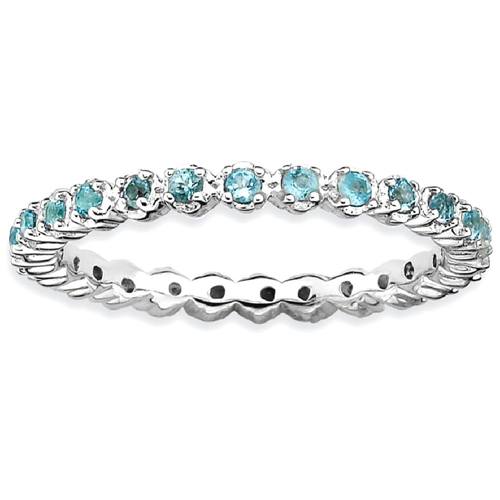 IceCarats 925 Sterling Silver Blue Topaz Band Ring Size 9.00 Stone Stackable Gemstone Birthstone December Az