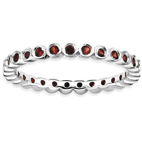 IceCarats 925 Sterling Silver Red Garnet Band Ring Size 5.00 Stone Stackable Gemstone Birthstone January