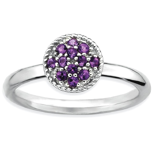 IceCarats 925 Sterling Silver Purple Amethyst Band Ring Size 5.00 Stone Stackable Gemstone Birthstone February
